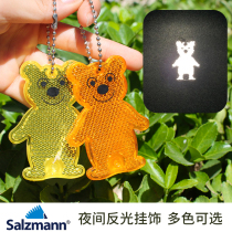 3M series imported safety logo cute bear reflective pendant childrens backpack key bicycle counter