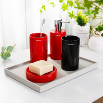 European SPIRELLA simple Tube creative bathroom toiletries set Ceramic bathroom supplies Bathroom four-piece set