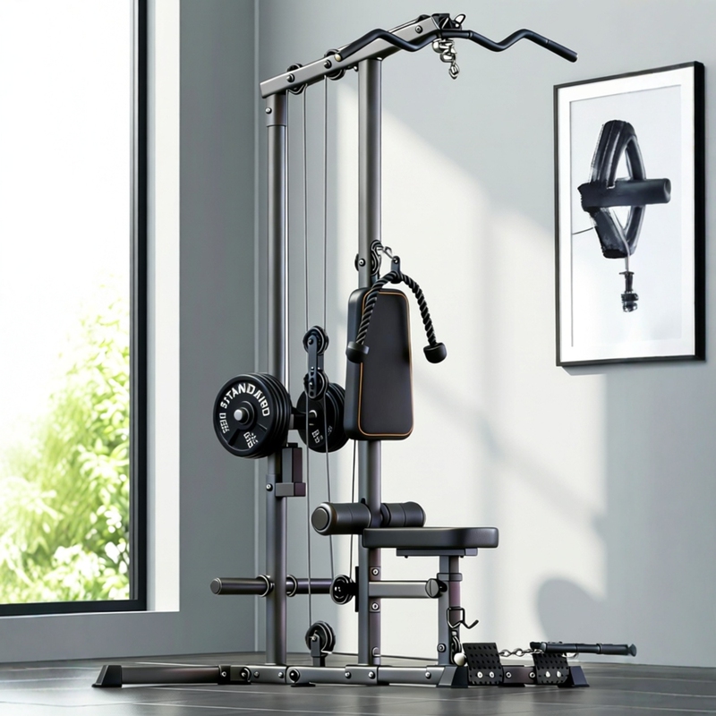 High and Low Pulley Rowing Machine, Multifunctional High Pull-Down Back Training Equipment, Single-Person Home Gym, Silent High and Low Pulley Rowing Machine, Multifunctional High Pull-Down Back Training Equipment, Single-Person Home Gym, Silent