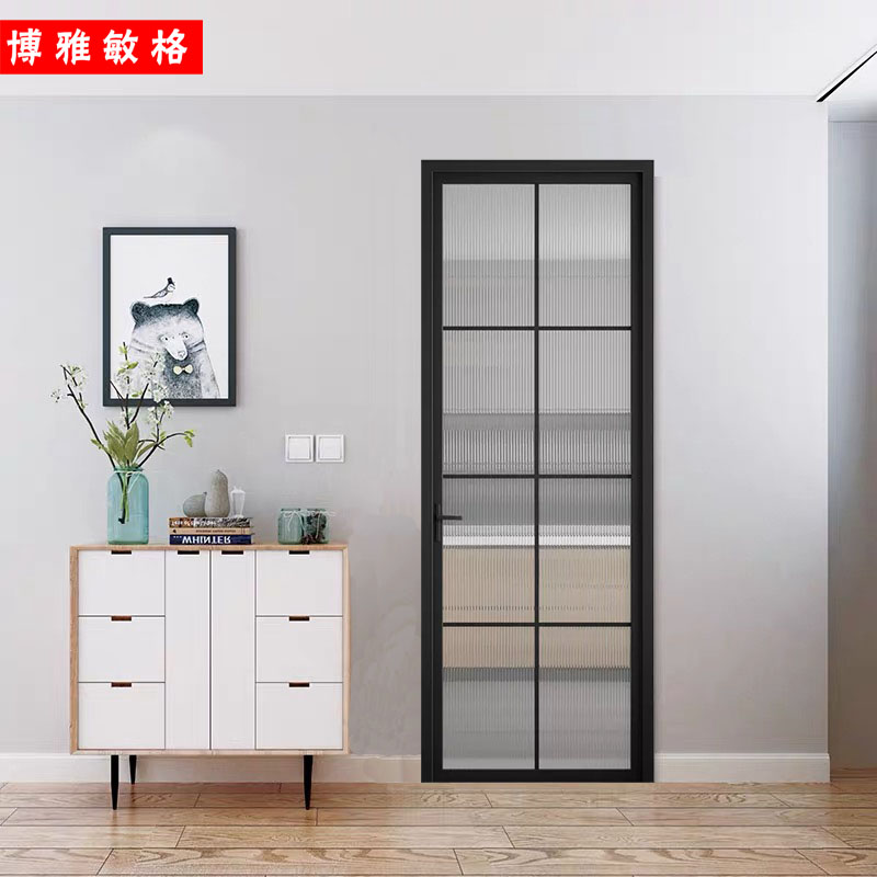 Toilet powder room door bathroom household simple kitchen balcony door swing titanium magnesium aluminum alloy toilet door customization