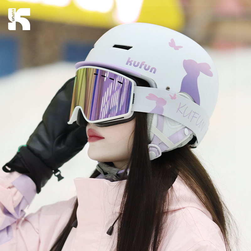 Kufeng スキーヘルメット スノーヘルメット スノーゴーグル オールインワン 女性 男性 大人 子供 スノーボード プロ機器 安全ヘルメット