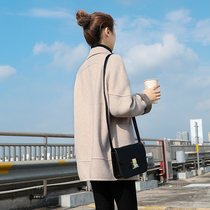 Double-sided cashmere coat womens short 2021 Spring and Autumn New Korean version of herringbone small man cloak wool jacket