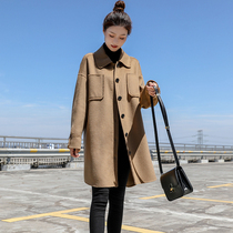 High-end double-sided cashmere coat womens long autumn and winter 2021 New loose Korean camel wool jacket