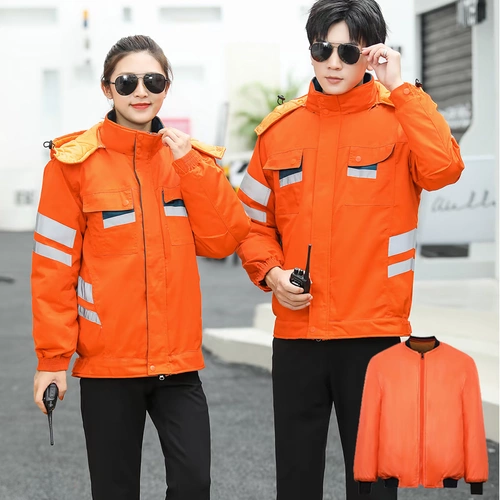 Светоотражающий демисезонный пуховик для работы, куртка