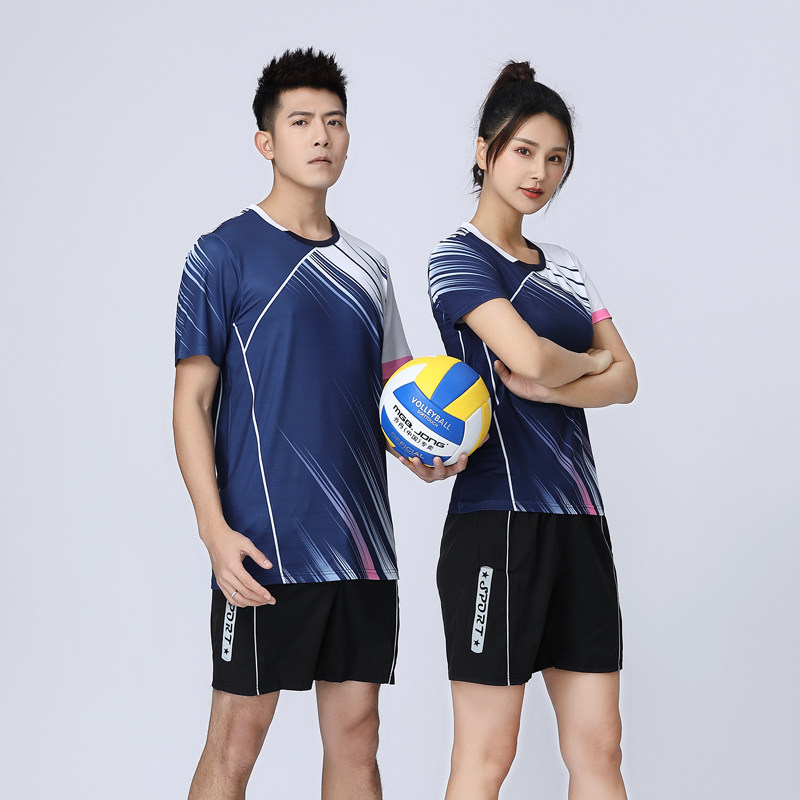 Couples quick-drying badminton suits short-sleeved air volleyball table tennis suits tennis suits sportswear tops custom