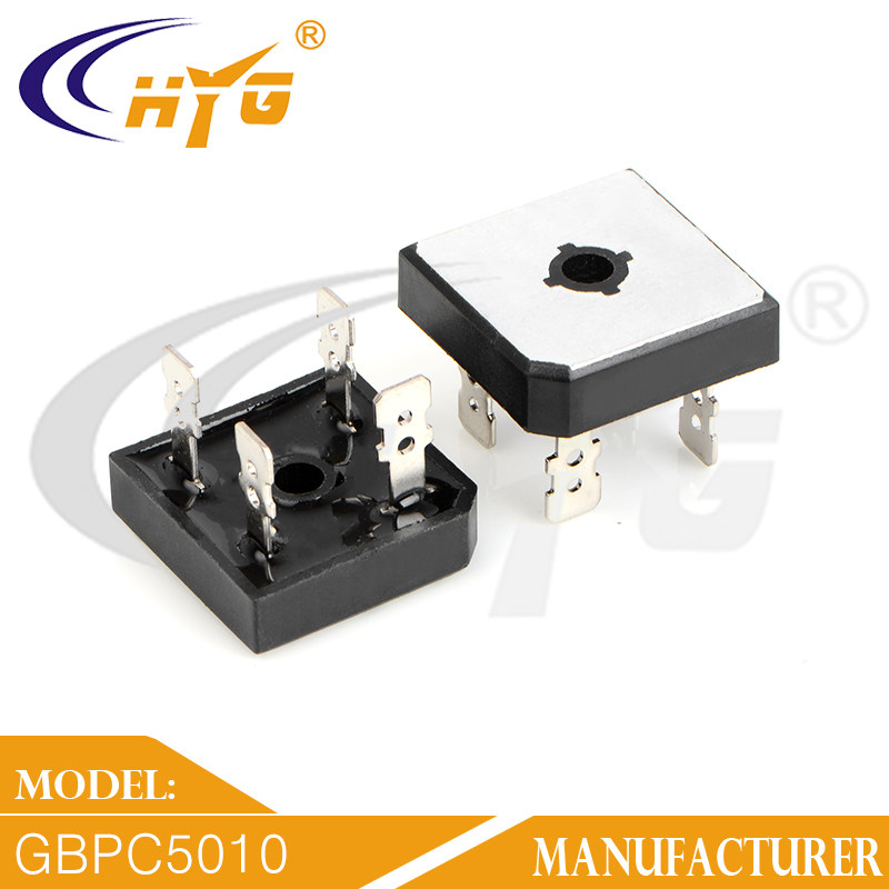 New bridge rectifier GBPC5010 aluminum surface fine foot square bridge high current built-in heat sink 1000V 50A