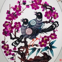 (Fos also) Chinese Specialty Handicraft Auspicious Flowers and Bird Cut Book Companion Courtesy Collection Gifts of Old Foreign Gift