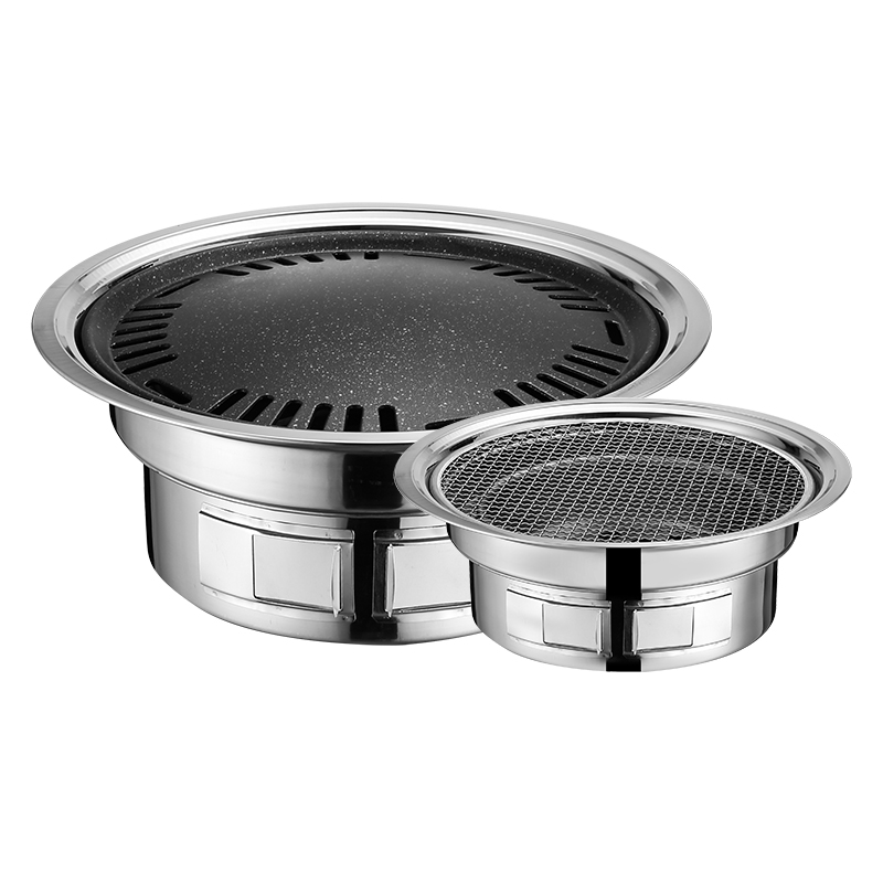 Charcoal Barbecue Grill Home Round Grilled Meat Oven Commercial Baking String Carbon Baking Stove Stainless Steel Grill Outdoor small