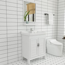 Modern floor-standing toilet wash basin small apartment balcony integrated washbasin bathroom cabinet combination