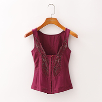(Ni) Shopping Mall Brand Discount Bodywear Adjustable Lace Splicing Sexy Belly Controlling Elastic Vest 3E207