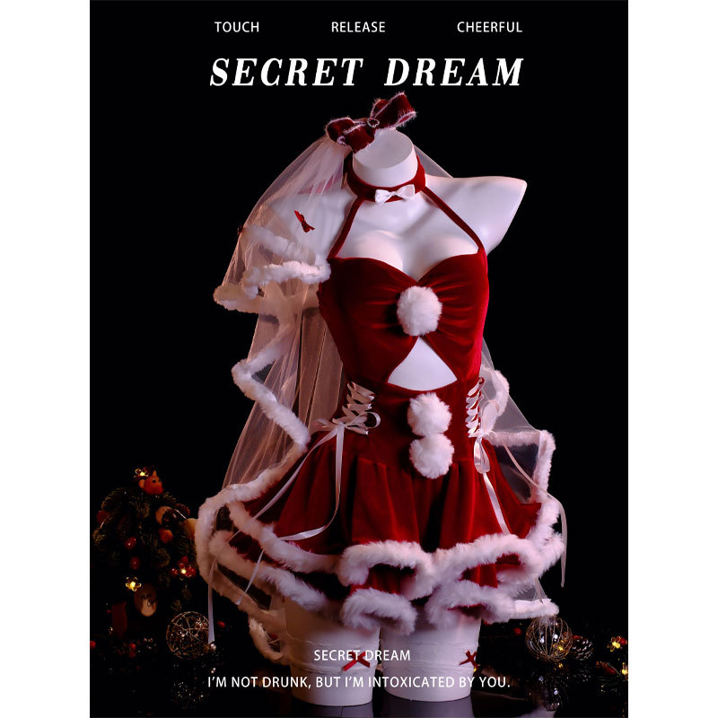 Fantasy "New Year Limited Edition" Christmas Outfit Cosplay Sexy Nightgown Temptation Pure Desire Lingerie Qqny
