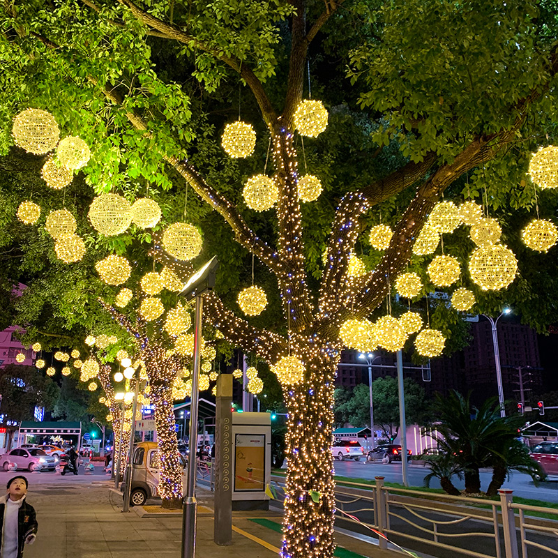 Spring Festival New Year Tree lighting Decoration lights Colorful lights Flashing lights String lights Starry hanging Tree lights Landscape vine ball ball lights