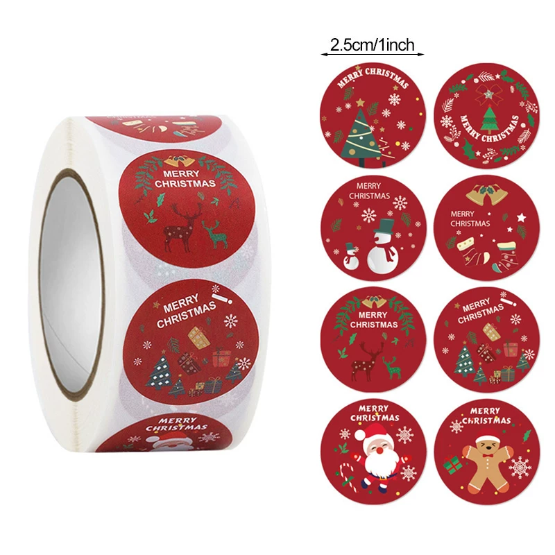 [500шт Merry Christmas Stickers Christmas Tree Elk Candy]