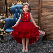 Childrens summer dress princess 5 tutu skirt little girl 6 trailing mesh skirt 8 girls evening dress costumes 7 years old