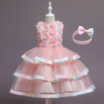 Childrens summer dress princess 5 tutu skirt little girl 6 dress skirt 7 girls mesh skirt costumes 8 years old