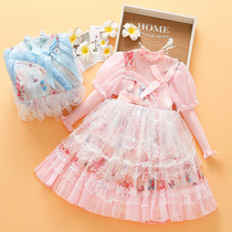 2022 autumn and winter dress little girl Lolita princess dress girl childrens sweater knitted dress Aisha dress skirt