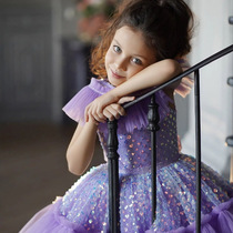 Girls dress 4 princess dress 5 little girl host dress 6 stage performance skirt children fluffy wedding dress 7 years old