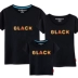 Bông tinh khiết cha mẹ mặc mùa hè một gia đình ba áo ngắn tay áo phông hoạt hình chữ bông màu đen tùy chỉnh giản dị ngắn t - Trang phục dành cho cha mẹ và con