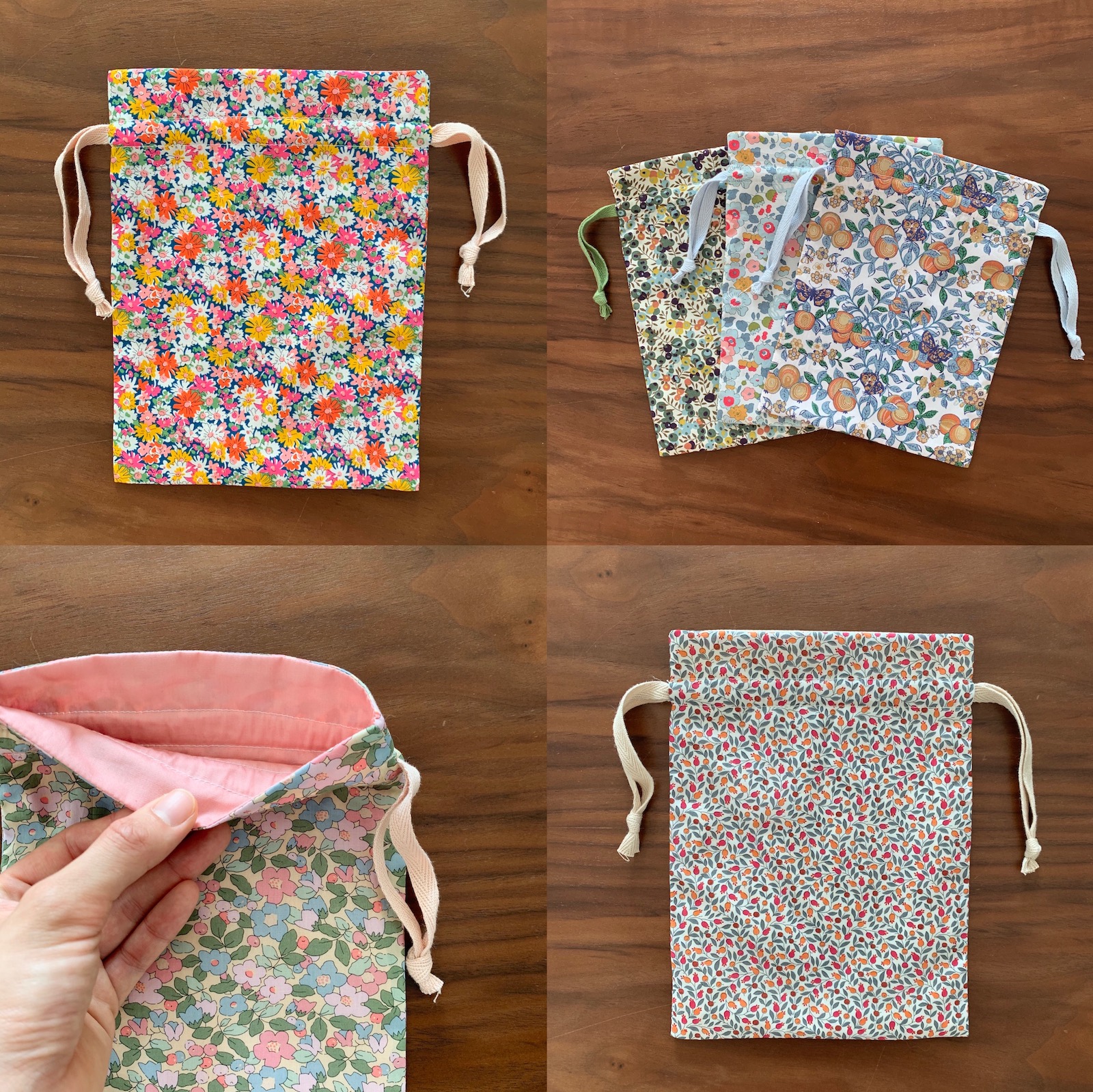 xiang xiang Japanese writer's hand as bunches pocket makeup bags Miscellaneous Bags Liberty Imported Fabrics