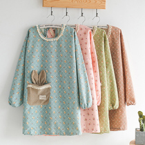 Apron household kitchen hood jacket female long-sleeved waterproof and oil-proof adult cute Japanese fashion cooking overalls