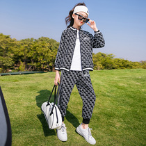 Girls  autumn suit 2021 new childrens net red tide hip hop two-piece set Foreign style large childrens clothing girls clothes