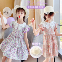 Girls dress 2021 new summer clothes net red girls childrens clothing floral skirt summer foreign style childrens princess dress