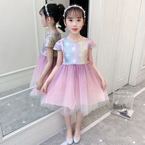 Girls summer dress 2021 new spring princess dress summer net red dress Western style fairy yarn skirt children