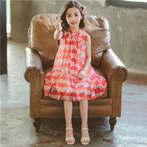 Girls summer dress 2021 new little girl net red princess dress Childrens summer foreign style skirt Korean version of the tide