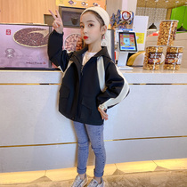 Childrens clothing Girls  jackets spring 2021 new Korean version of the girls middle and large childrens spring and autumn childrens jackets and tops foreign style