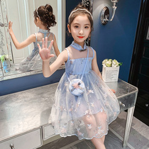 Girls dress summer dress 2021 new childrens dress little girl summer dress Western style fashion super fairy princess dress