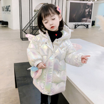 Girls  winter cotton coat 2021 new Western style large childrens quilted jacket thickened jacket medium and long down cotton clothes