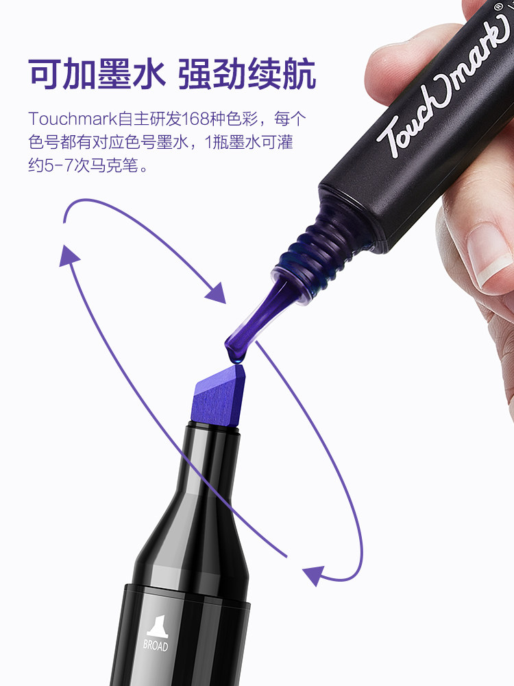 Touchmark Marker Pens 60 Colors Double-Ended Oil-Based Watercolor Pens Genuine Set for Elementary School Students and Children, Special for Art Students, Drawing, Hand-Drawing, Anime Design, Quick-Drying Markers, Large Capacity 80 Pens