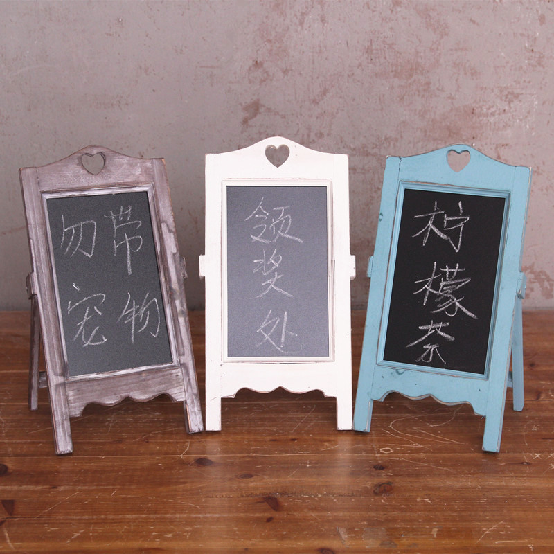 Blackboard Hanging Retro Nostalgia Bar Coffee Shop Real Wooden Small Chalkboard Ad Menu Message without magnetic blackboard