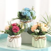 Nordic simulation flower small potted ornaments fake flower plant Hydrangea flower bonsai indoor desktop decorations decoration