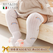 ronkidds baby long cylinder socks summer thin newborn baby girl anti-mosquito socks girl pure cotton socks