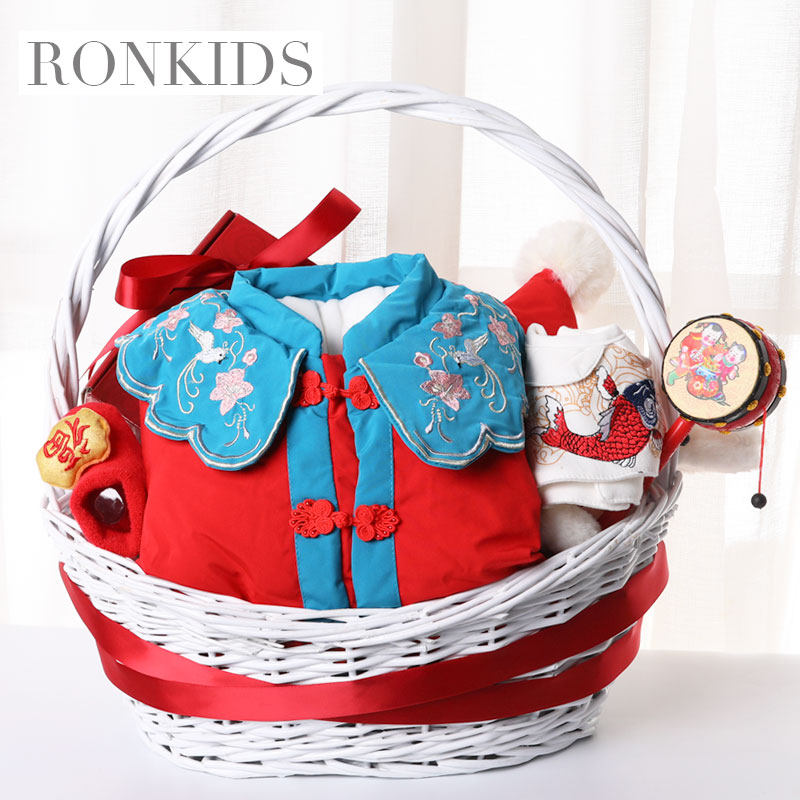 Newborn Carry-on Basket Gift Box Baby Clothes Suit Full Moon Gift Just Born Men And Women Baby Supplies Grand Total