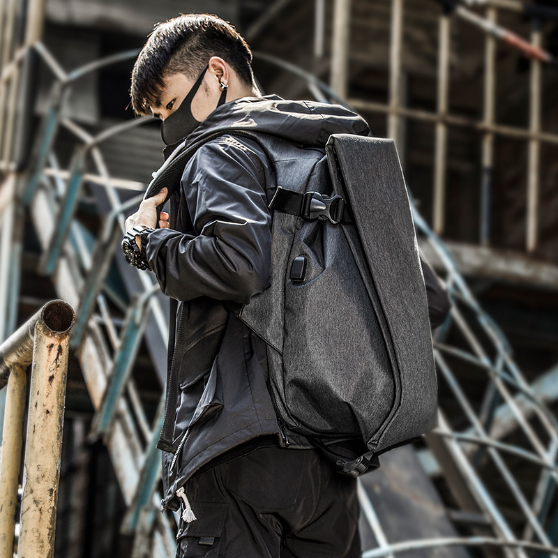 Trend leisure sports shoulder package male personality college student simple package large capacity travel computer backpack male bag