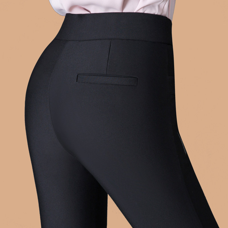 2021 Summer new outwear Inner Lap Pants Lady Tight Waist Middle-aged Elastic Thin with high waist and large size for spring and autumn pants