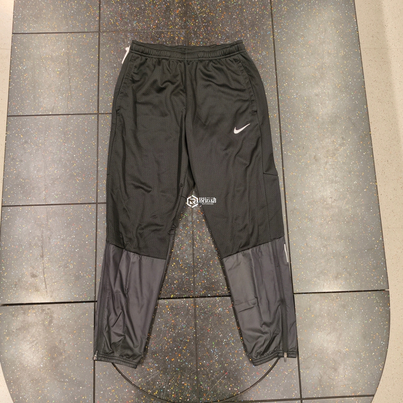 Nike Men's Autumn and Winter Sports Running Quick-Drying Color-Blocking Wear-Resistant Fleece-Lined Warm Tapered Nine-Point Pants Fz1114
