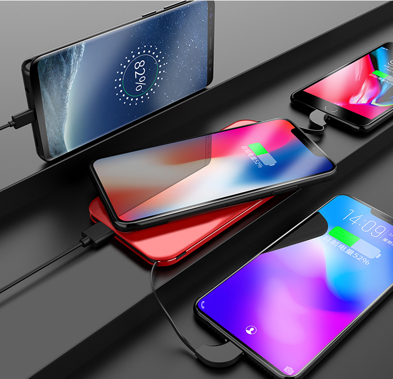 Dòng sạc độc lập kho báu điện thoại di động không dây Apple Android sử dụng kép biểu tượng tùy chỉnh mAh logo Huawei kê vivo vạn năng siêu mỏng chính hãng X dung lượng lớn 8 từ vô hạn Xs Max - Ngân hàng điện thoại di động sạc dự phòng umetravel