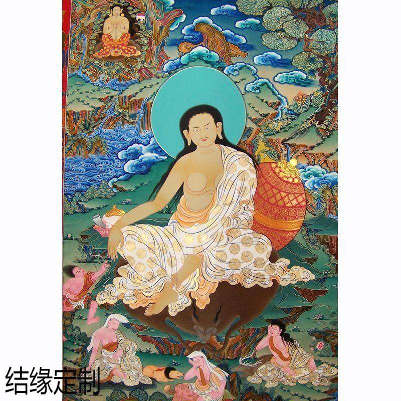 The Buddha statue is associated with the portrait of His Holiness Milarepa Milarepa the dervishes of His Holiness Milarepa