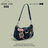 Джинсовая сумка подмышку, демисезонная сумка через плечо, премиум класс