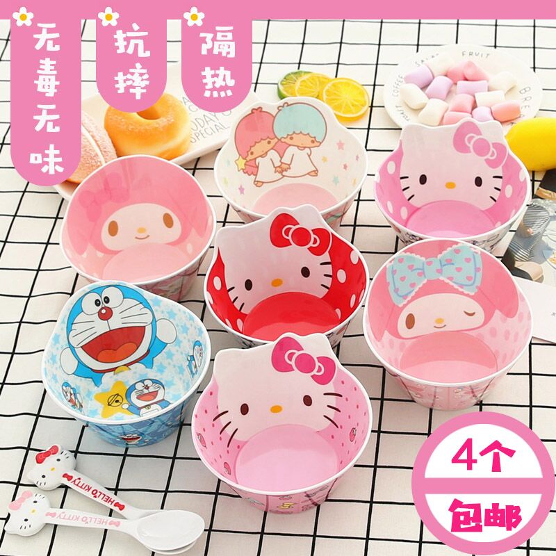 Cartoon Teenage Hearts Bowl Cute Day Style Single Dress Home Children's Rice Bowls Meidentine Dessert Bowls Fruit Salad Bowl