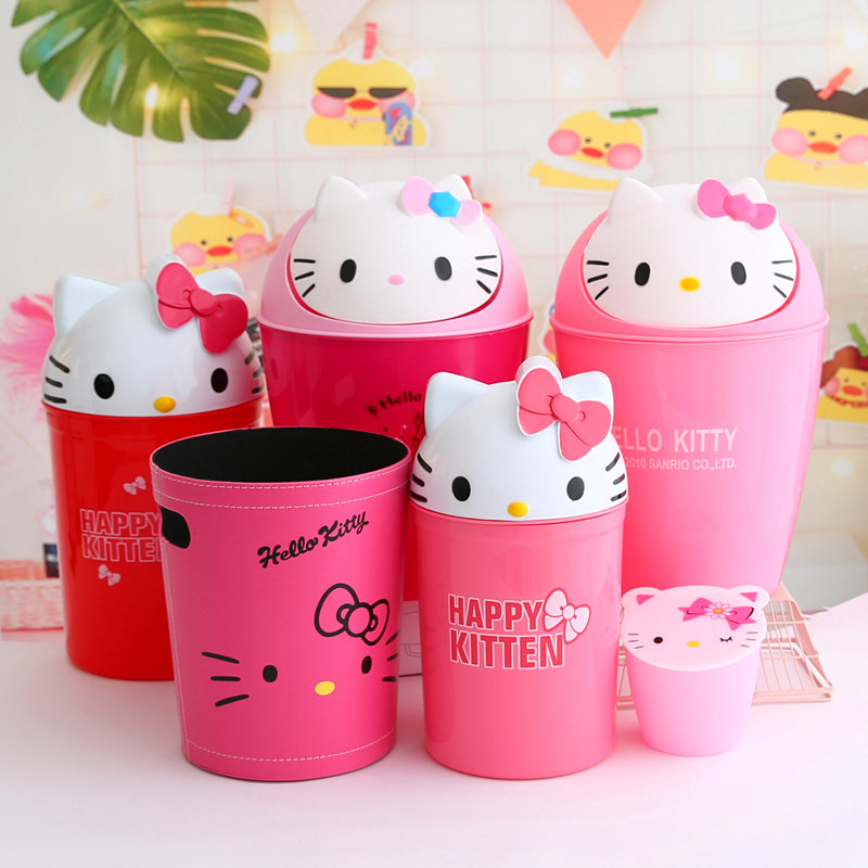 Creative Hello Trash Can Home Living Room Kitchen Bedroom DRESSING ROOM CUTE CREATIVITY WITH LID LARGE NUMBER CARTOON KT