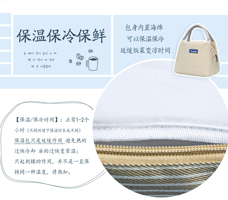 cà mèn giữ nhiệt lock&lock Túi vải lạnh Oxford túi ăn trưa xách tay bữa ăn trưa hộp ăn trưa học sinh với hộp ăn trưa túi chống nước ăn trưa di động - Hộp cơm điện sưởi ấm hộp cơm hâm nóng bằng điện