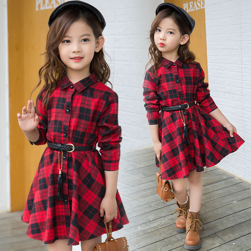 Girl Han Sheng Chun - Autumn Long Sleeve 2022 new big boy plate shirt dress tide