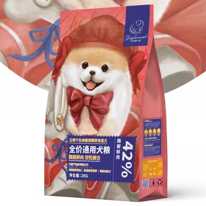 汪汪爱上猫宠物活性蛋白狗粮2kg