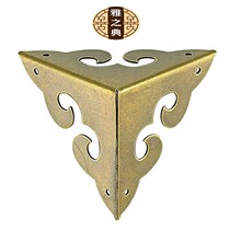 Antique Chinese pure brass decoration furniture copper accessories packaged angle of two or three bread corner of flower box jewelry box angle