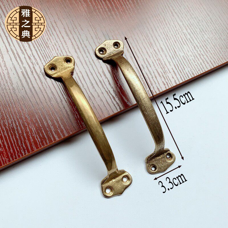 Old door handle pure bronze Qing vintage drawers handle cabinet door window door Chinese imitation antique wood door ancient bronze copper handle