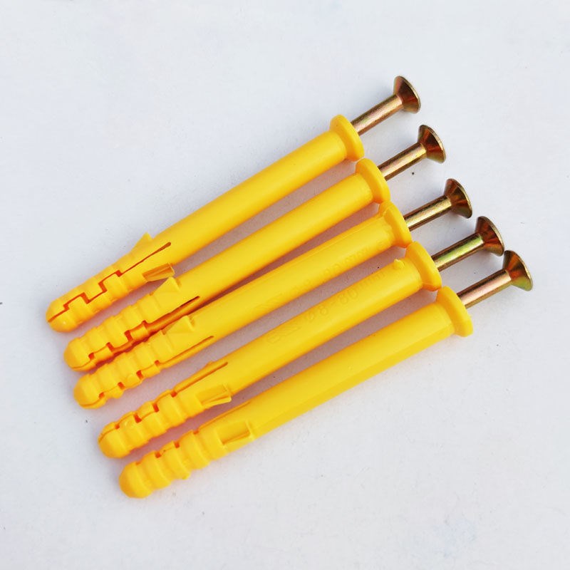 Small yellow croaker silk tube nylon lengthened puffy screw plastic anchor bolt expansion nails 8*60 80 100